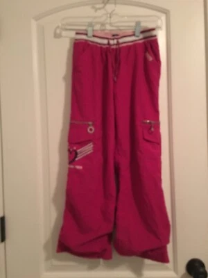 Pantalones cargo Skechers para niñas bolsillos ropa deportiva talla mediana rosa Foto 1 de 4