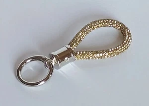 Schlüsselanhänger DMC Strass Farbe Jonquil (Champagnerfarbend) mit Karabiner  - Bild 1 von 8