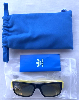 Adidas Originals Sport Sunglasses Yellow Black Smoke Gradient OR0007 55-17-140 - Image 1 of 4