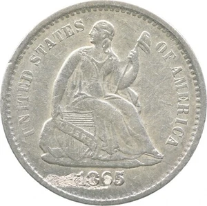 1865-S Seated Liberty Half Dime *0537 - Picture 1 of 3