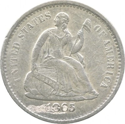1865-S Seated Liberty Half Dime *0537 Foto 1 de 3