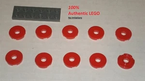 LEGO NEU 2x2 rote Fliese rund mit Loch in der Mitte (10X) 6102138 Stein 15535 - Bild 1 von 1