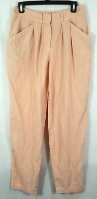 Rebecca Taylor Size 2 Pleated Dress Pants High Rise Wide Leg Pink Trousers - Image 1 of 4