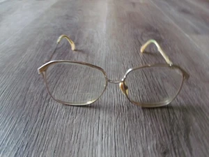 COLLECTIBLE 56 13 GOLD COLORED EYEGLASSES FRAMES - Picture 1 of 4