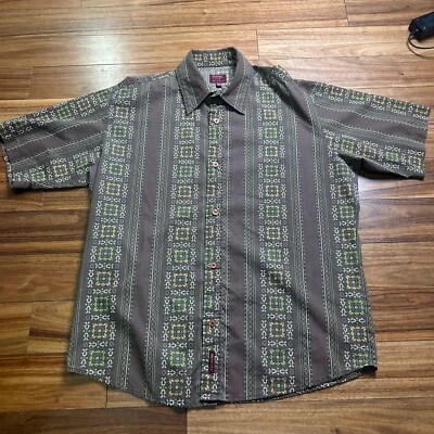 BC ETHIC Button Up Shirt Patterned Short Sleeve Casual XXL - Image 1 of 4