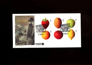 Par de estampillas divertidas películas británicas clásicas de frutas y verduras 2003 Ealing Cambridge - Imagen 1 de 2