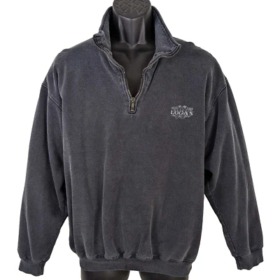 Sudadera polo R. Logan & Sons Yachting para hombre M gris desvanecido 1/4 cremallera Foto 1 de 4