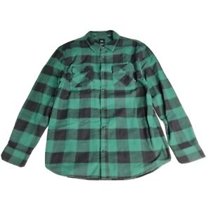 Vans Men's Long Sleeve Flannel Shirt Size Large Classic Fit Buffalo Green Plaid 