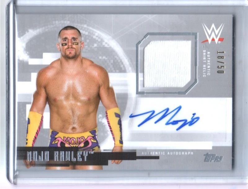 WWE Mojo Rawley 2017 Topps Undisputed Silver Autograph Relic Card SN 18 of 50 - Image 1 of 1