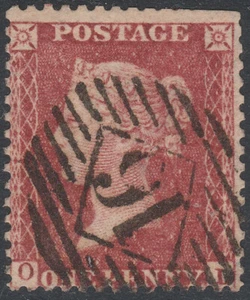 1857 C10 1d ROSE RED BROWN SCARCE PLATE 45 GOOD USED CAT £500 (OL) - Picture 1 of 2