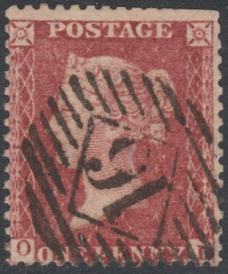 1857 C10 1d ROSE RED BROWN SCARCE PLATE 45 GOOD USED CAT £500 (OL) - Image 1 of 2