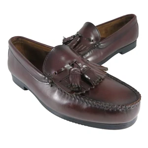 Dexter EE. UU. Mocasines Borla y Kiltie Para Hombres Talla 9WW Vestido de Cuero Borgoña Sin Cordones - Imagen 1 de 8