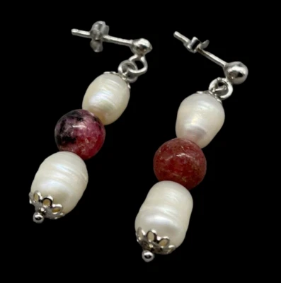 ORECCHINI PENDENTI DI PERLE NATURALI AUTENTICHE QUARZO CITRINO ARGENTO 925 DONNA - Immagine 1 di 4