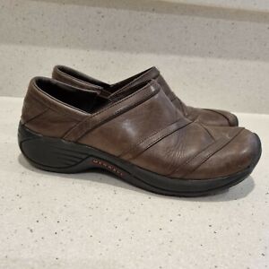 Merrell Size 40 ( Aus 9 ) Brown Leather Slip On Comfortable Shoes 