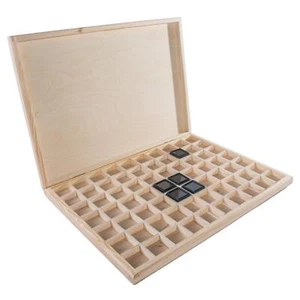 Estuche de almacenamiento de exhibición de piedras preciosas 70 secciones presentación caja de madera soporte para gemas - Imagen 1 de 12