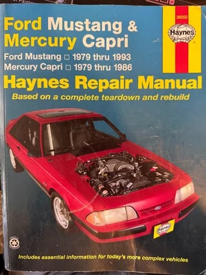 HAYNES Ford Mustang 79-93 Mercury Capri 79-86 Repair Man 36050 Rough but useable - Image 1 of 4