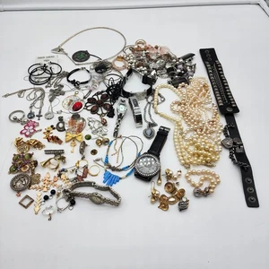 Jewelry Lot Pendant Charm Craft Necklace Watches Ring Pearls - Picture 1 of 6