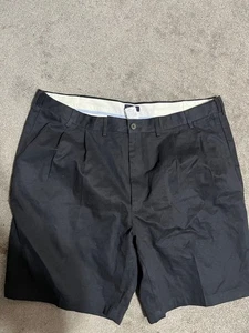Lands End plissierte Chino Shorts Herren (44) Schrittlänge 11" 100 % Baumwolle Taschen schwarz - Bild 1 von 4