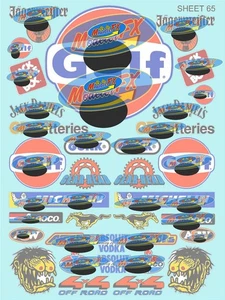 WEISSE VINYL GULF Aufkleber Gang BLATT 65-R/C MODELL Abziehbilder 1/12-1/10-FG - LOSI CUT - Bild 1 von 3