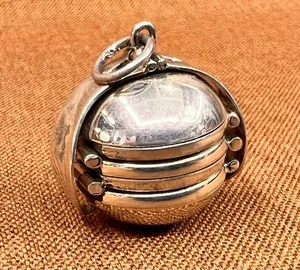 Collar Colgante Medallón Plegable Foto 6 Foto Orbe Plata Esterlina 925 De Colección - Imagen 1 de 10