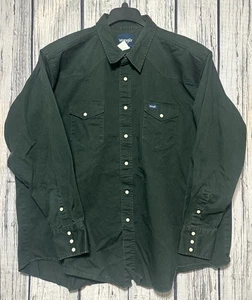 VINTAGE Wrangler Brushpopper Shirt Mens 3X Big Pearl Snap Western Cowboy Rodeo - Picture 1 of 6