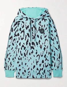 Adidas By Stella McCartney Women Leopard Print Loose Fit Pullover Hoodie, Size S - Picture 1 of 6