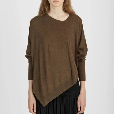 Isabel Marant Etoile Astoni Sweater Asymmetrical Brown Dolman V-Neck Sz 42 US L - Image 1 of 4