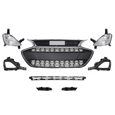 Front Bumper Fascia Grille Kit For 2019-2022 Chevy Spark LS LT W/Fog Light 8 PCS - Imagem 1 de 4