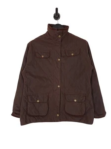 Rydale Quilted Jacket Size 12 Women's Brown Waxed Cotton Full Zip Coat - Picture 1 of 4
