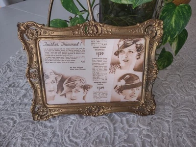 Antique Tin Type Picture Frame 5x6" Gold Victorian Vintage Small - Image 1 of 4