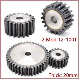 Spur Gear 45# Steel Transmission Gear 2 Module 12-100 Teeth Pinion Motor Gear - Picture 1 of 85