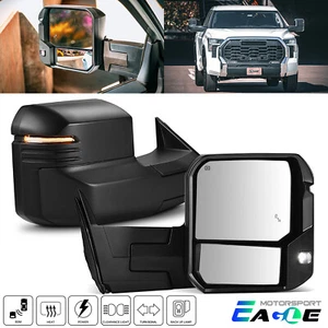 Par de espejos retrovisores térmicos eléctricos de remolque intermitente BSM para Toyota Tundra 2022-2024 - Imagen 1 de 10
