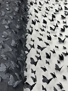 Black 3D Butterfly Lace, 60/62", Dress, Decor, Prom, Hair Accessories - Picture 1 of 6