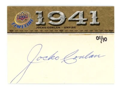 2008 Upper Deck Timeline JOCKO CONLAN Umpire CUT AUTO 01/10! - Image 1 of 2