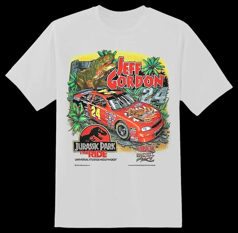 Vintage Jeff Gordon T Shirt 1997 Jurassic_Parkk Nascar S-345XL, Unisex Sport Tee Cover