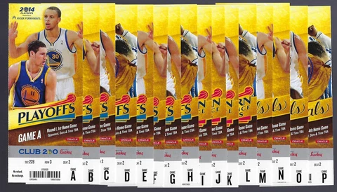 STEPH CURRY - CLAY THOMPSON - 2014 NBA WARRIORS FULL PLAYOFF TICKETS All 16 TIX Cover
