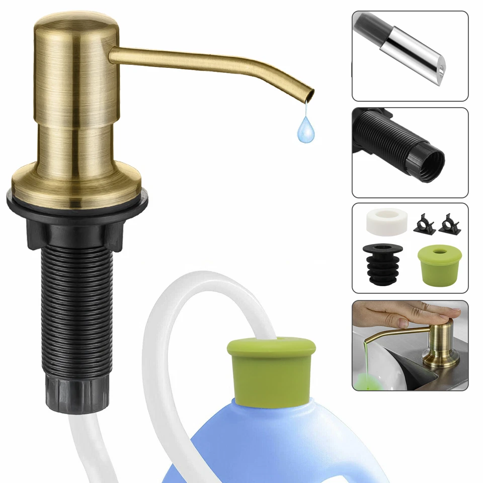 Kitchen Sink Soap Dispenser Extension Tube Kit Stainless Steel Countertop Pump - Image 1 of 4