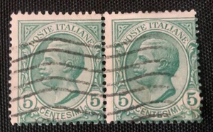 Coppia francobolli Poste Italiane 5 centesimi - Foto 1 di 4