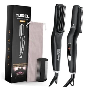 Beard Straightener for Men, 2 in 1 Heated Beard Brush, 6 Temperature Settings - Picture 1 of 7