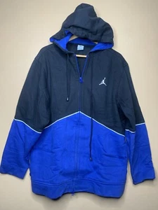 Men's Jordan Size Xlarge Sweatshirt Hooded Full Zip Front Blue Black Long Sleeve - Picture 1 of 24