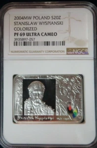 Poland 2004 Stanislaw Wyspianski 20 zl Motherhood Painting Silver Coin NGC PF69 - Picture 1 of 2