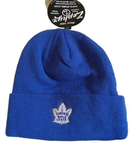 Toronto Maple Leafs Authentic New Blue Beanie Cuffed Winter Knit Hat NHL Zephyr - Picture 1 of 2