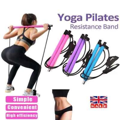 Pilatesstange mit Widerstandsband - verstellbarer Trainingsstock Home Gym UK LAGER