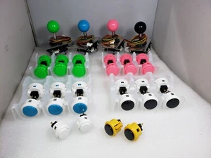 24x Japan Sanwa Buttons + 4x Joystick + 4x  Start Button Video Game Arcade parts - Picture 1 of 15