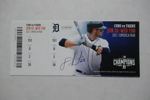 DETROIT TIGERS VS CHICAGO CUBS 6/10/2015 FULL TICKET ~ J.D. MARTINEZ - Picture 1 of 1