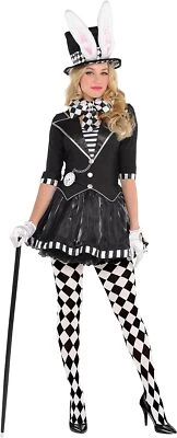 Dark Mad Hatter Girl Black Suit Yourself Fancy Dress Up Halloween Adult Costume - Image 1 of 2