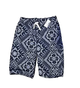 The Children' Place Boys Printed Pull On Jogger Shorts Blue Bandana Size12 - Picture 1 of 2