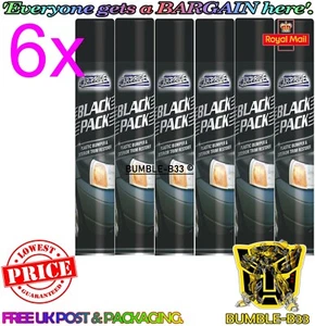 6x CAR PRIDE BLACK PACK PLASTICA PARAURTI RESTAURATORE SPRAY VALET FINITURE ESTERNE 300ml - Foto 1 di 1