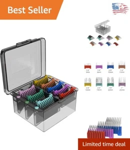 Stainless Steel Pet Grooming Comb Set: 8 Color-Coded Attachments for Clippers - Picture 1 of 8