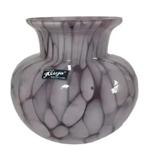 Alicja Hand Blown Art Glass Vase Planter 6” Poland Purple Levander Decor Round - Picture 1 of 12